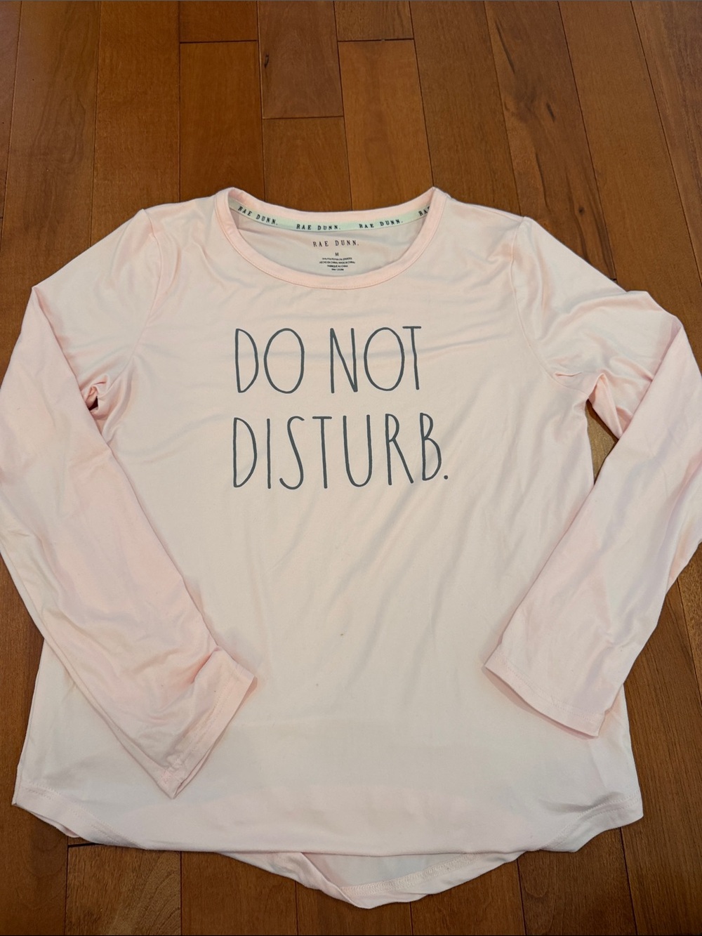 Rae Dunn Pink Do Not Disturb Pajama Lounge Top M